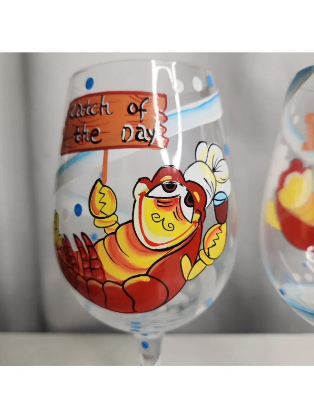 Wine Glass Hand Painted 